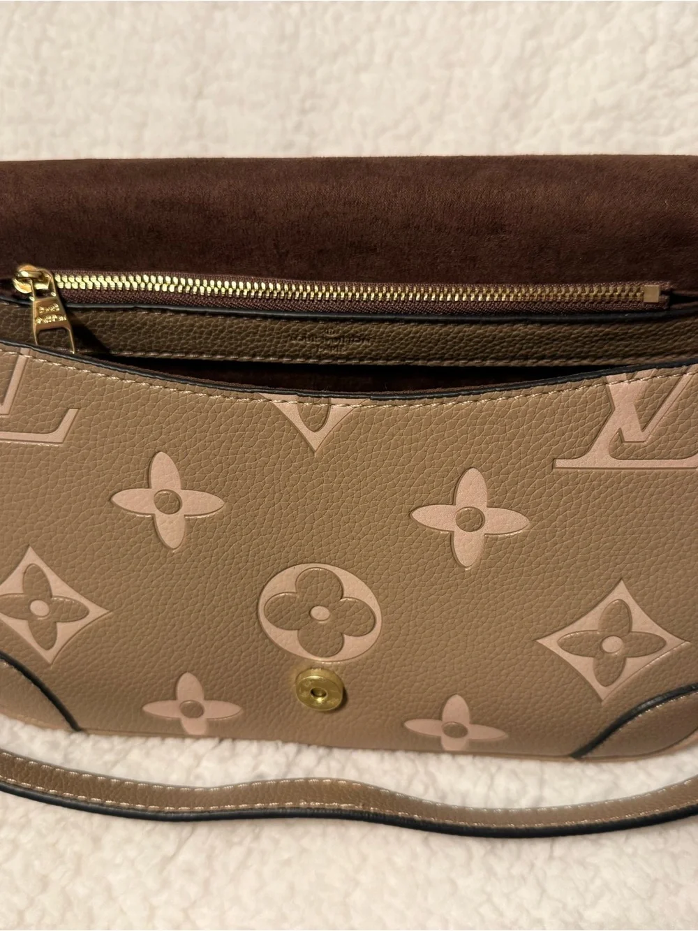 Louis Vuitton Taupe and Blush Monogram Crossbody Bag - Picture 4 of 7